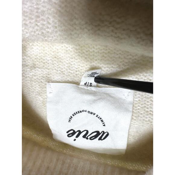 Aerie Striped Crewneck Oversized Pastel Relaxed Brush Knit - Picture 6 of 9